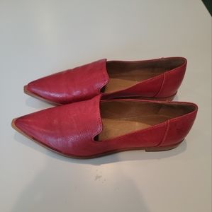 Frye Kenzie Venetian Women’s Size 7 M Pointed Toe Red Leather Flats Shoes